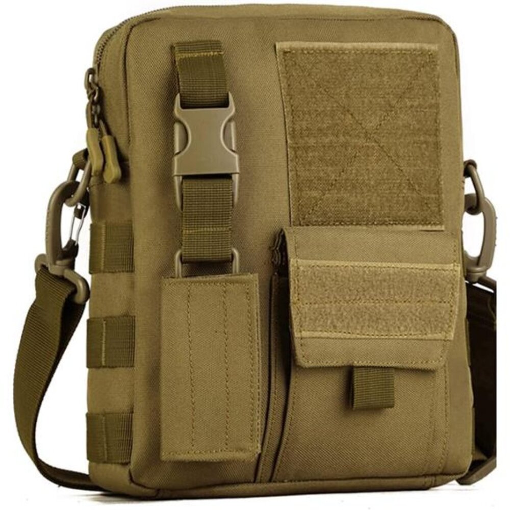 Small Canvas Messenger Bag, Classic Vintage Black Shoulder bag, Small Tactical